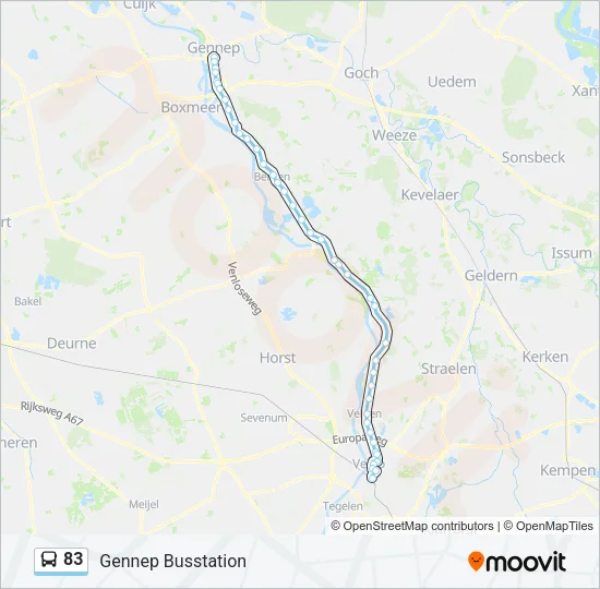83 Bus Line Map
