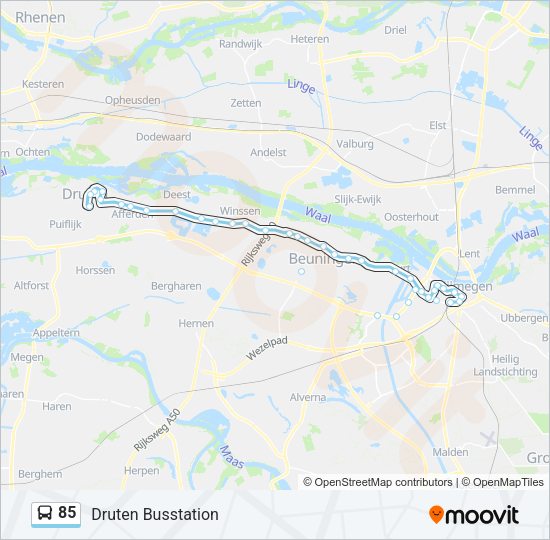 85 Bus Line Map