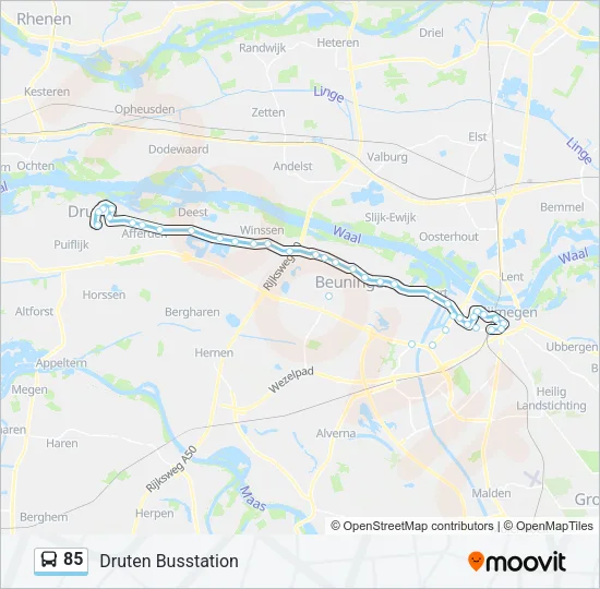 85 Bus Line Map