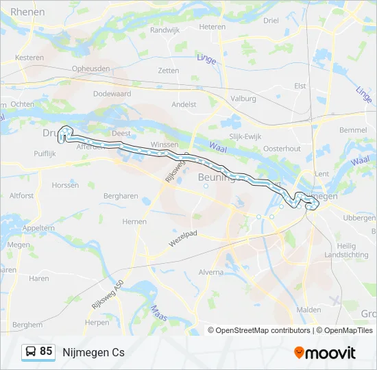 85 Bus Line Map