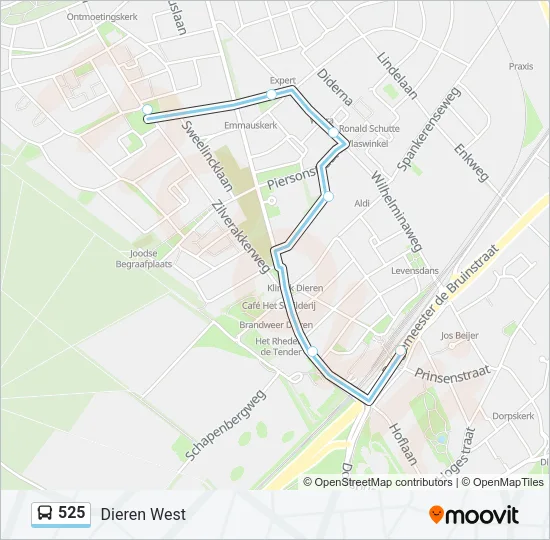 525 Bus Line Map