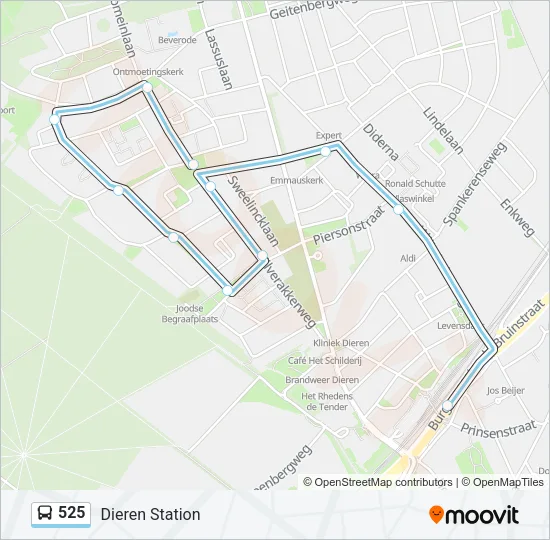 525 Bus Line Map