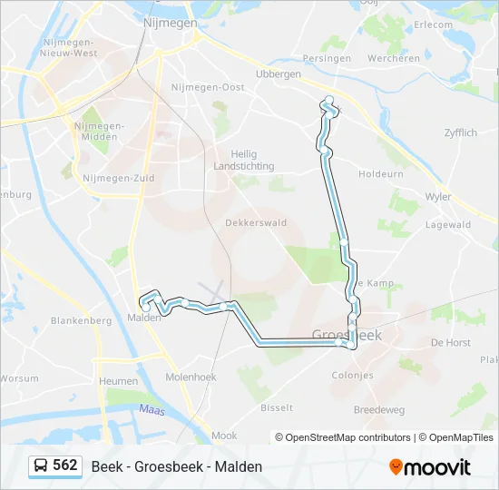 Buslinie 562 Karte