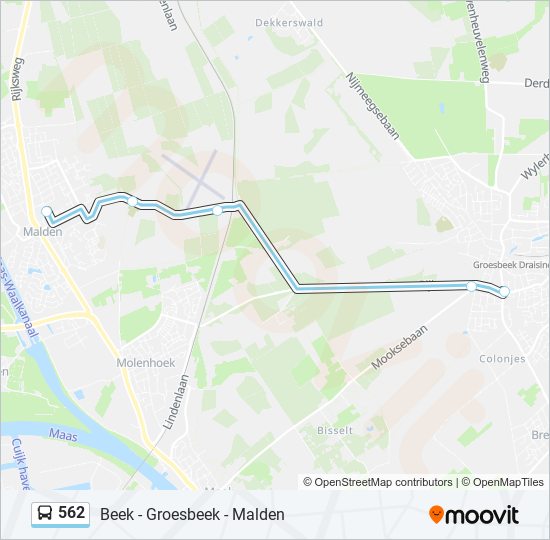 562 bus Line Map