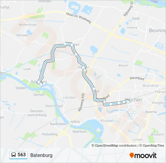 563 Bus Line Map