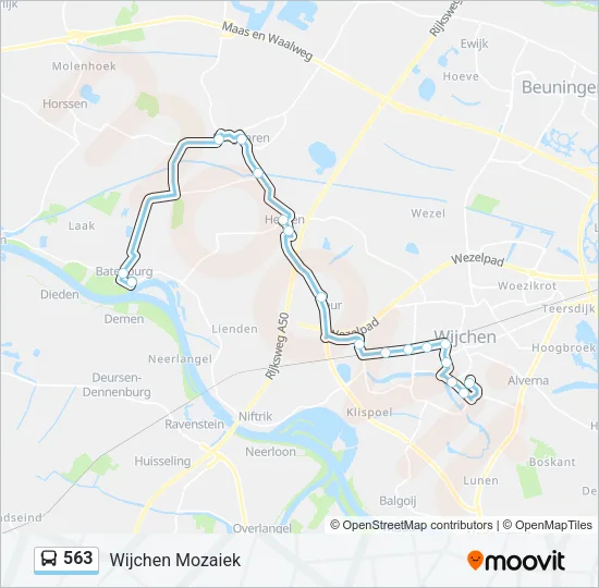 563 Bus Line Map