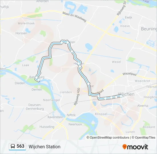 563 Bus Line Map