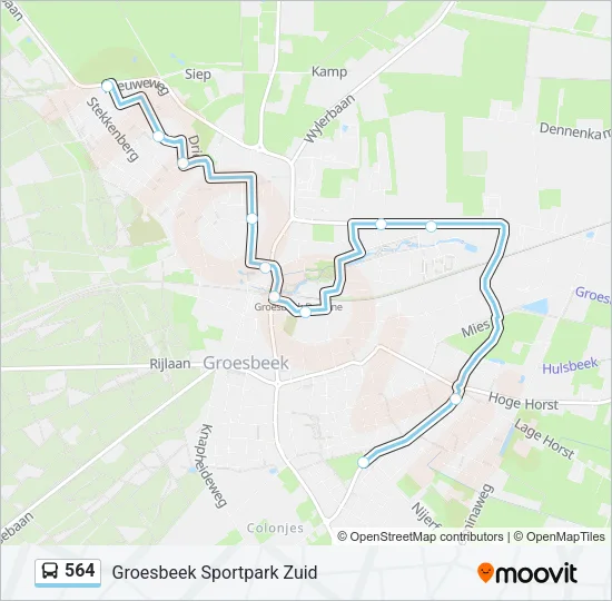 564 Bus Line Map