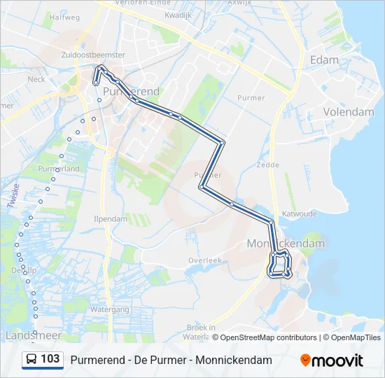 103 Bus Line Map