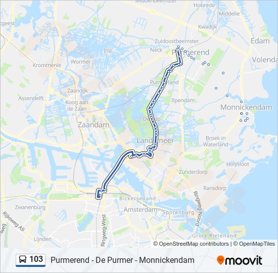 103 bus Line Map