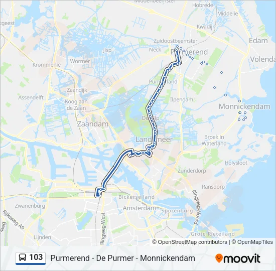 103 Bus Line Map