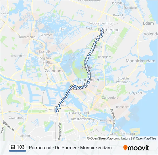 103 Bus Line Map