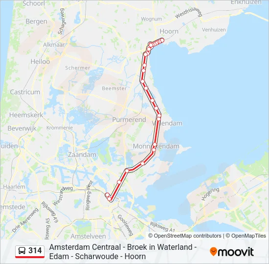 314 Bus Line Map