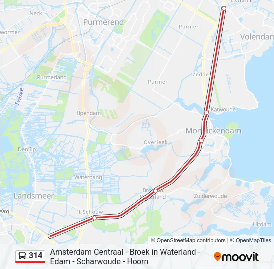 314 Bus Line Map