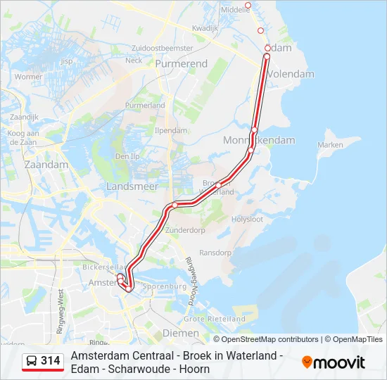 314 Bus Line Map