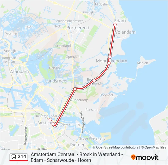 314 Bus Line Map