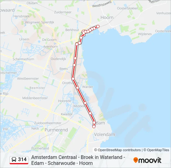 314 Bus Line Map