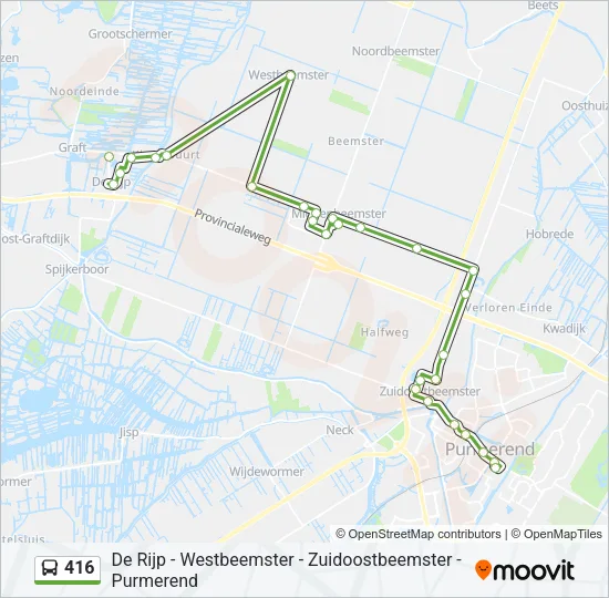 416 Bus Line Map