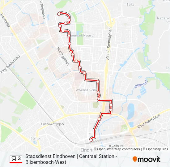3 Bus Line Map
