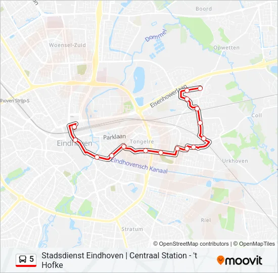 5 Bus Line Map