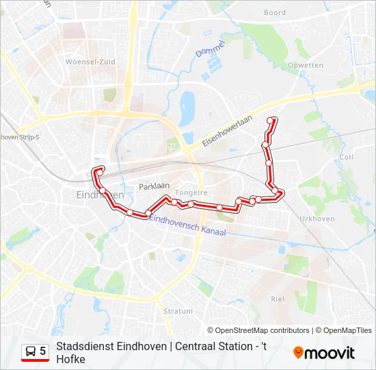 5 Bus Line Map