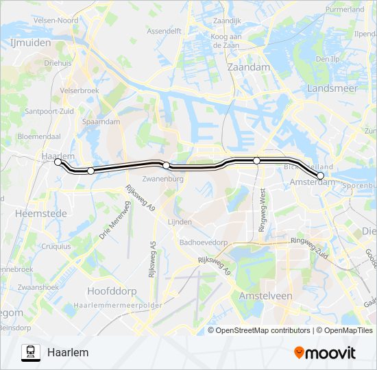 SNELBUS I.P.V. TREIN Train Line Map