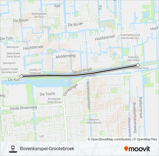 Trein TAXIBUS I.P.V. TREIN lijnkaart