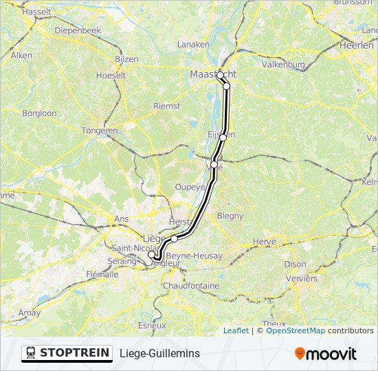 Stoptrein Route Schedules Stops Maps Liege Guillemins