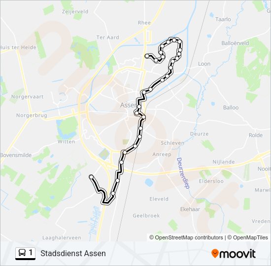 1 Bus Line Map