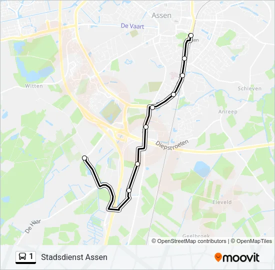 1 Bus Line Map