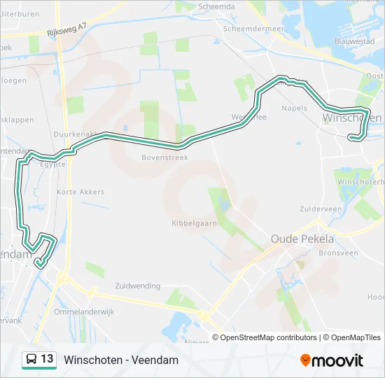 13 Bus Line Map