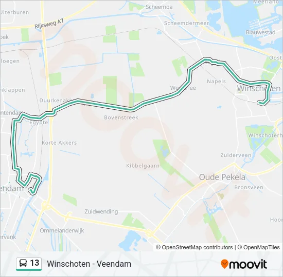 13 Bus Line Map