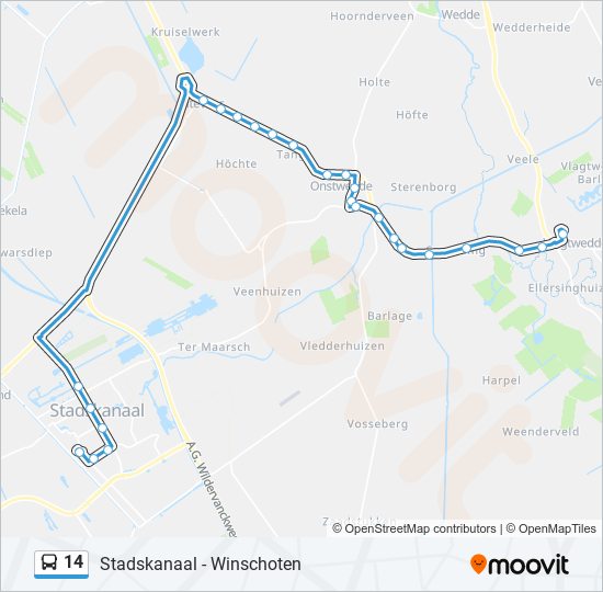 14 bus Line Map