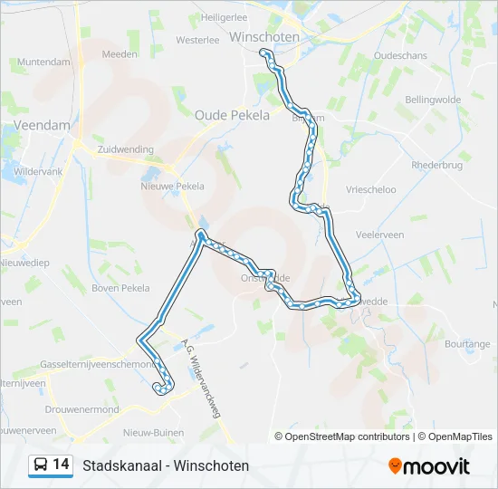 14 Bus Line Map