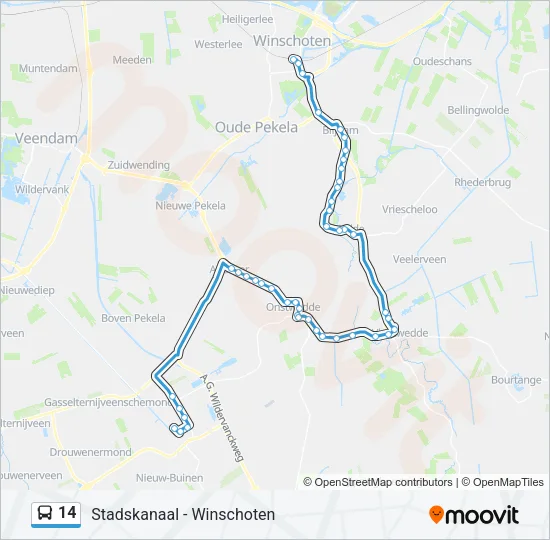 14 Bus Line Map