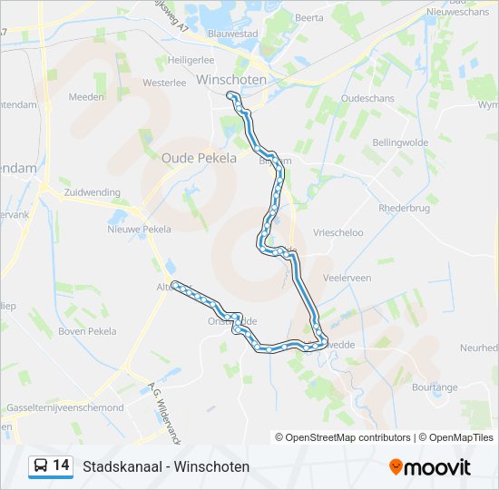14 Bus Line Map