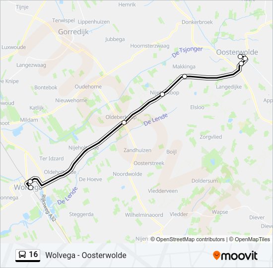 16 Bus Line Map
