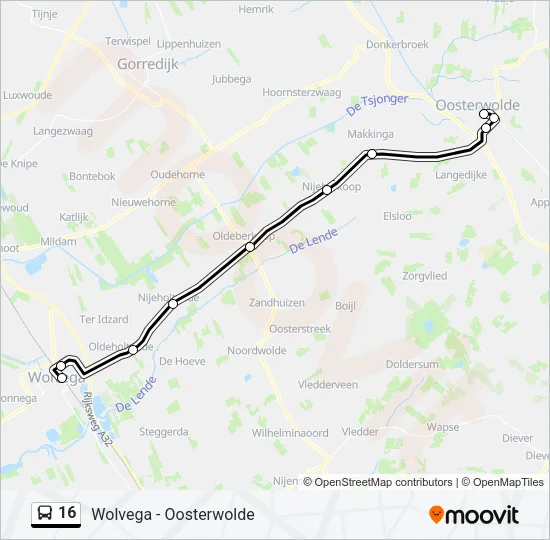 16 Bus Line Map