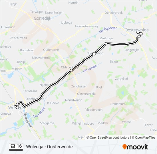 16 Bus Line Map