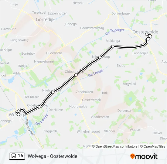 16 Bus Line Map