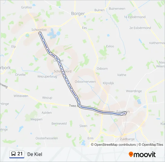 21 Bus Line Map