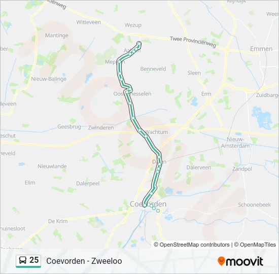 25 Bus Line Map