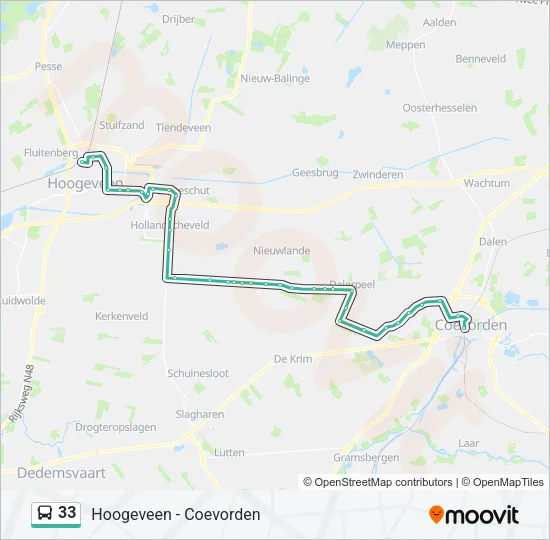 33 Bus Line Map