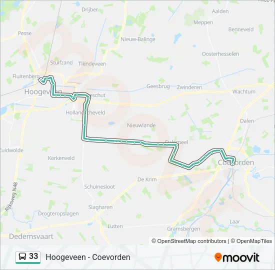 33 Bus Line Map
