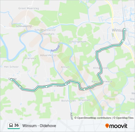 36 Bus Line Map