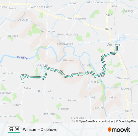 36 Bus Line Map