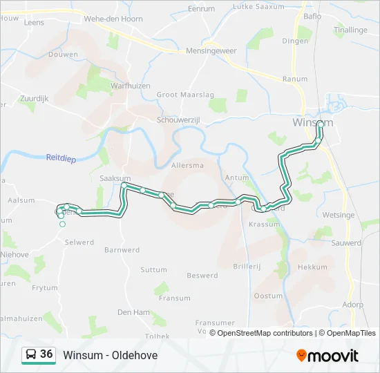 36 Bus Line Map