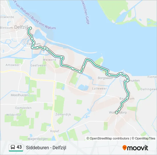 43 Bus Line Map