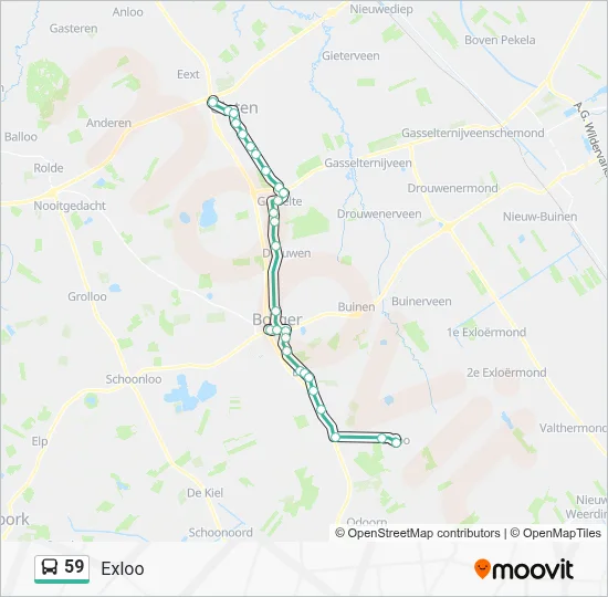 Bus 59 lijnkaart