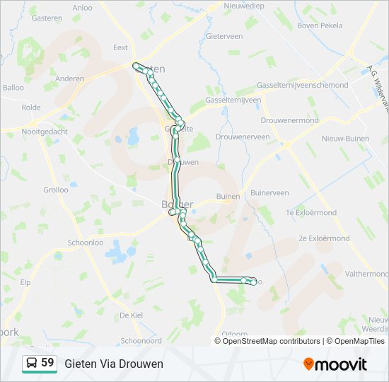 59 Bus Line Map